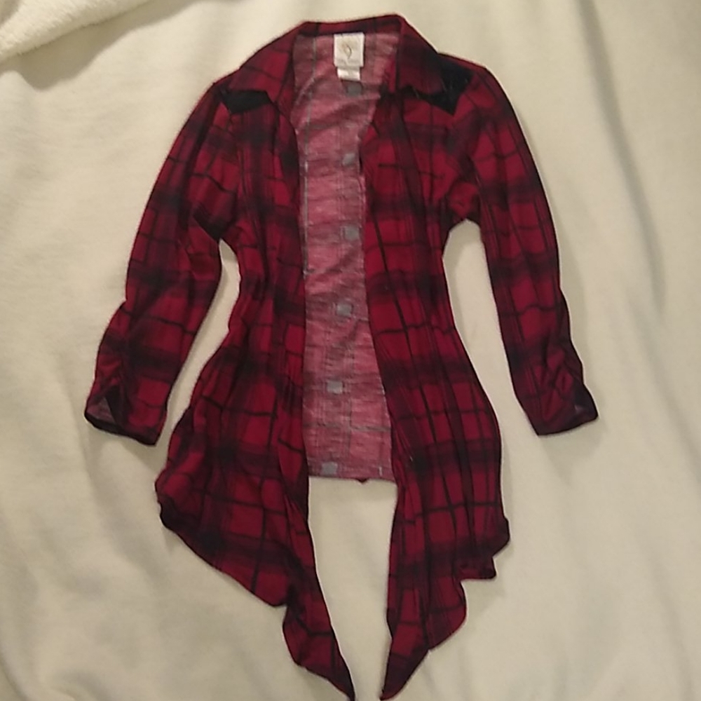 Flannel design cardigan